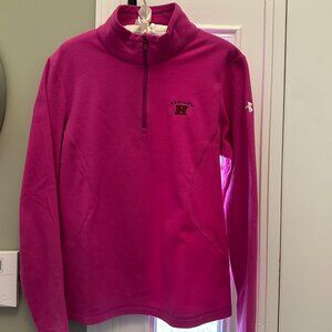 Under Armour womens fuschia fleece size L - Harvard logo